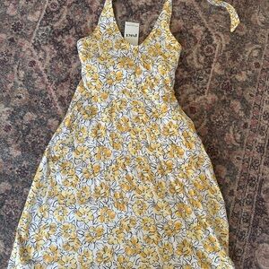 Floral Yellow Halter Dress by Pact